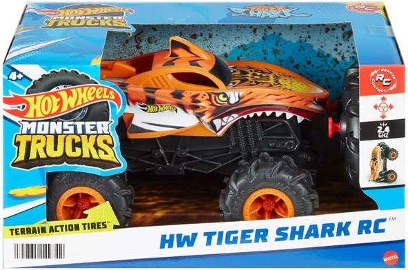 Hot Wheels Monster Trucks Rc 1:24 Tiger Shark Uzaktan Kumandalı Araç Hnv03 ürün görseli 1