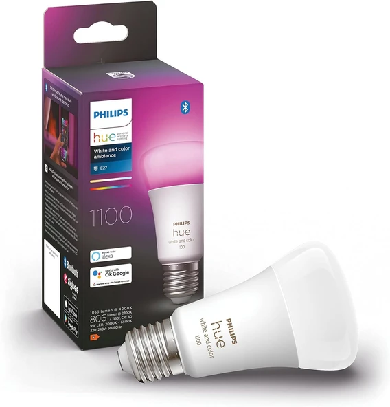 Philips Huewca 9-75W Renkli Akıllı Ampul E27 Bluetooth Özellikli ürün görseli 1