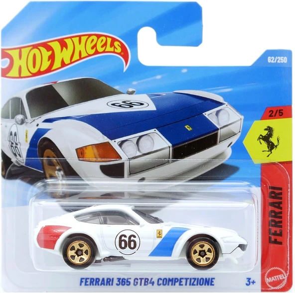 Hot Wheels - Ferrari 365 Gtb4 Competizione - White - Short Card - Jjj30 (1/64) ürün görseli 1