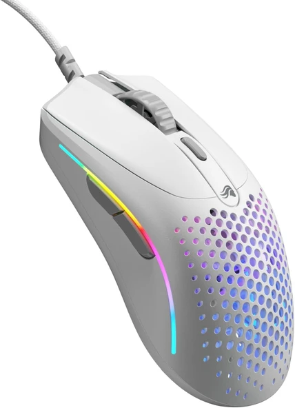 Glorious Model O 2 Mini Beyaz Kablolu Oyuncu Faresi: Hafif 49 Gram, 26K Optik Sensör, 80 Milyon Tıkl ürün görseli 1