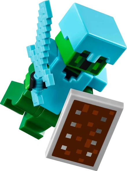 Lego Minecraft - 67 Kaktüs Şövalye - Elmas Kalkan Orijinal Minifigür ürün görseli 1