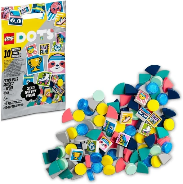 Lego® Dots Ekstra Dots Seri 7 – Spor 41958-6 Yaş Ve Üzeri Çocukların El Sanatlarını Kişiselleştirmes ürün görseli 1