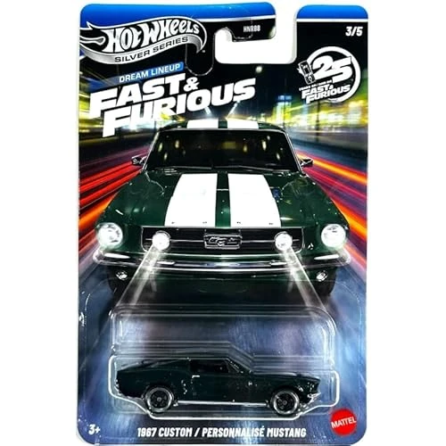 Hot Wheels Gümüş Serisi Hızlı Ve Öfkeli Rüya Dizisi - 1967 Özel Mustang [Yeşil] 3/5-1: 64 Ölçekli Di ürün görseli 1