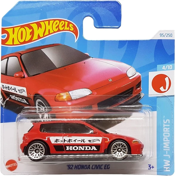 Hot Wheels - ´92 Honda Civic Eg - Hw J-Imports 4/10 - Htc43 - Short Card - Kırmızı - Mattel 2024 - 1 ürün görseli 1