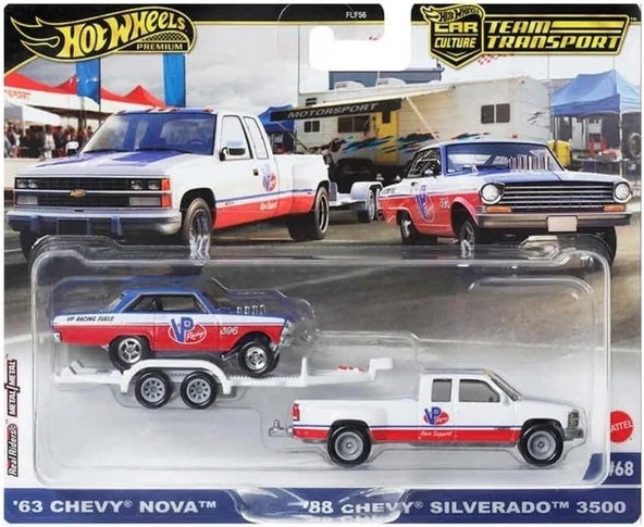 Hot Wheels Chevy Silverado & Chevy Nova Team Transport ürün görseli 1