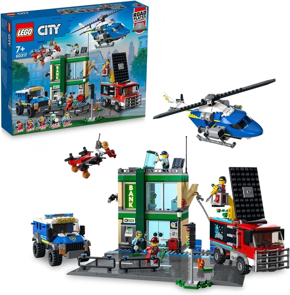 Lego® City Bankada Polis Takibi 60317-7 Yaş Ve Üzeri Çocuklar Için Çok Modelli Hırsız-Polis Oyuncak ürün görseli 1