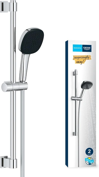 Grohe Vitalio Comfort 110 Sürgülü Duş Seti, 110Mm Kare 2 Akışlı El Duşu, 600Mm Sürgülü Ray, 1750Mm D ürün görseli 1