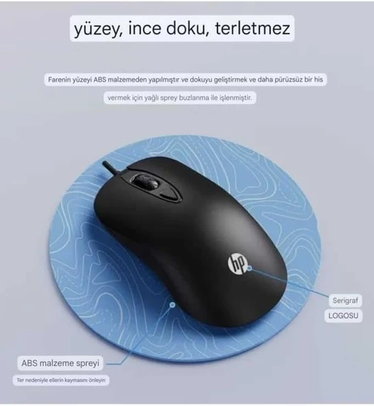Hp Km100 Kablolu Klavye Mouse Set İngilice Q - Resim 7