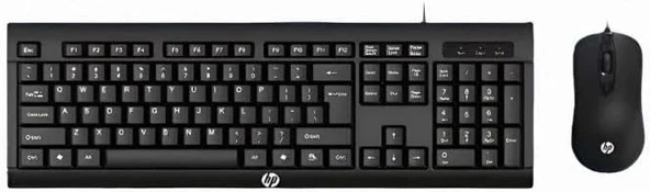 Hp Km100 Kablolu Klavye Mouse Set İngilice Q ürün görseli 1
