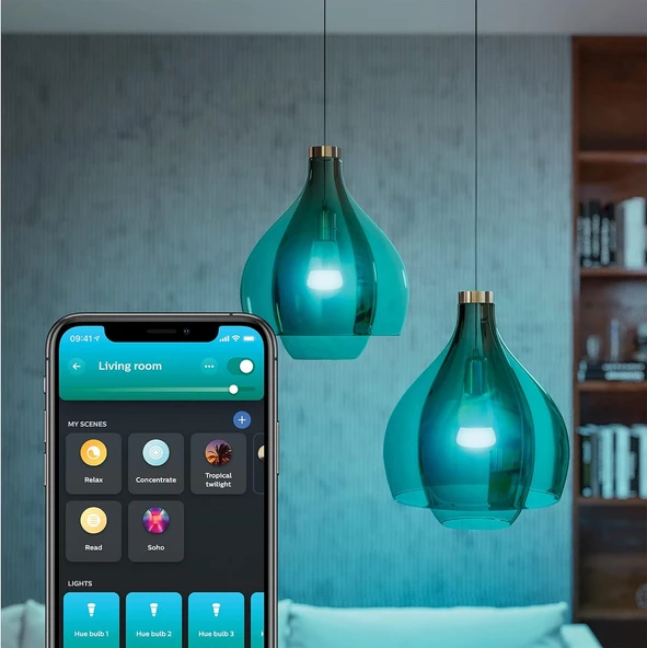 Philips Huewca 9-75W Renkli Akıllı Ampul E27 Bluetooth Özellikli - Resim 2
