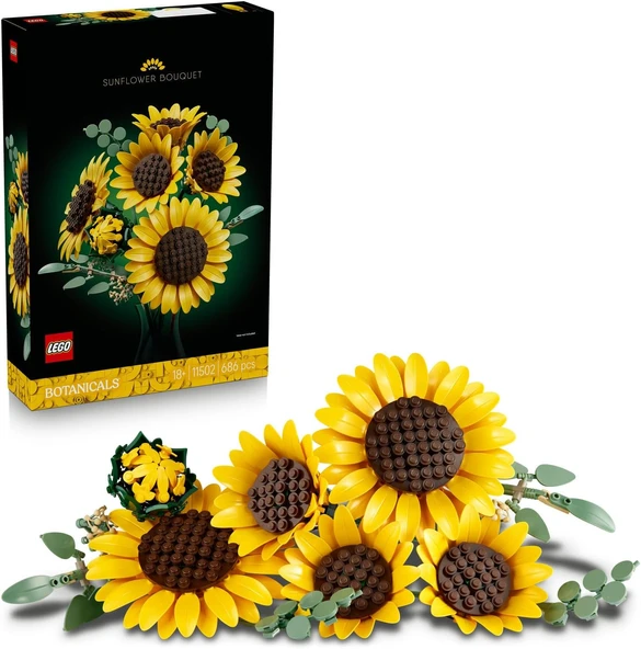 Lego Botanicals Ayçiçeği Buketi 11502 - Yetişkinler Için Çeşitli Gelişim Aşamalarında 6 Ayçiçeği İçe ürün görseli 1