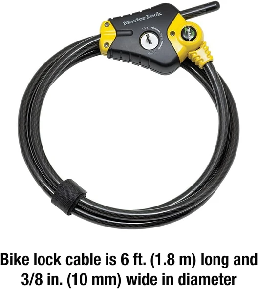 Master Lock 8413Dpf Python Kablolu Kilit, Anahtarlı, 1 Adet - Resim 6