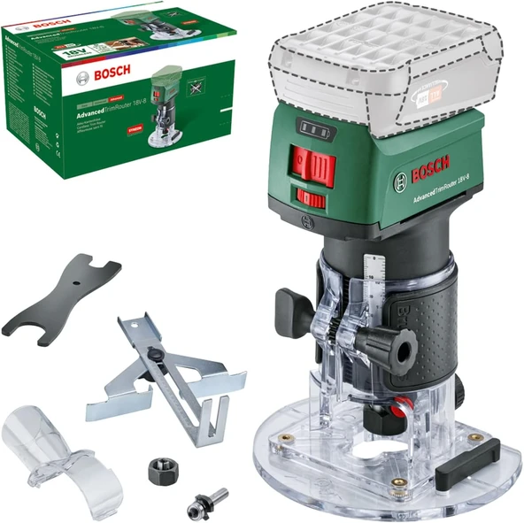 Bosch Home And Garden Bosch Advancedtrim Router 18V-8 Akülü Kenar Frezesi (Aküsüz, 18 Volt Sistem, F ürün görseli 1