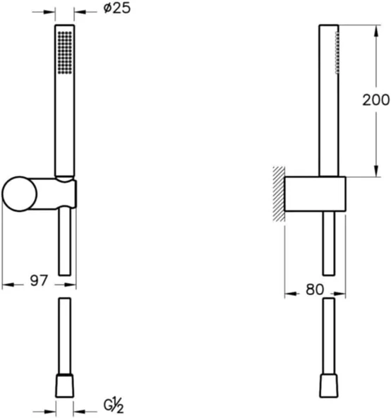 Vitra Suit A45543 1F El Duşu Takımı, Krom - Resim 4