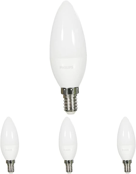 Philips Ledcandle 40W B35 E14 Beyaz Işık 4Lü Paket ürün görseli 1