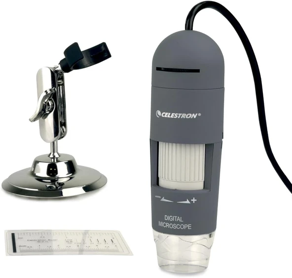 Celestron 44302-C Deluxe Dijital El Mikroskobu Gri ürün görseli 1