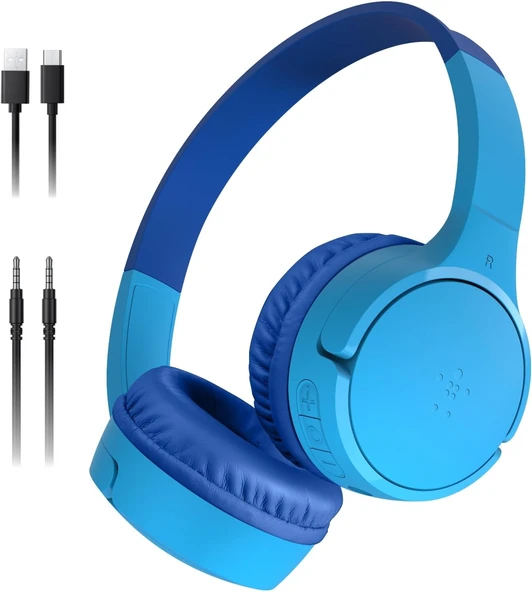 Belkin Soundform Mini Çocuk Kablosuz Kulaklık (Mavi) – Dahili Mikrofon, 30 Saat Çalma, Eğlenceli Çık ürün görseli 1