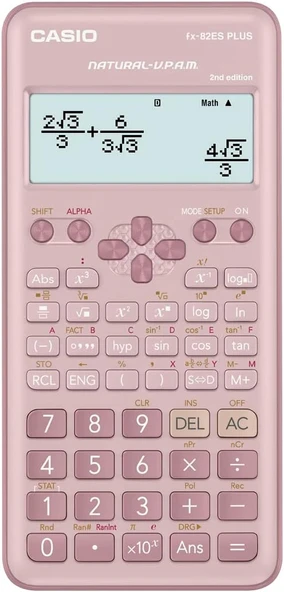 Casio Fx-82Es Plus Pembe Bilimsel Fonksiyonlu Hesap Makinesi 2.Versiyon ürün görseli 1