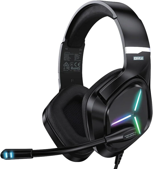 Vertux Oyuncu Kulaklık Stereo 7.1 Surround Kablolu Kulaküstü - Vertux Blitz (Siyah) ürün görseli 1