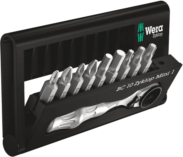 Wera 05073645001 Bit-Check, Tornavida Ucu Çeşitleri, Bc Br 9 Ve Cırcır Kolu, 10 Parça ürün görseli 1