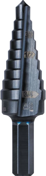 Klein Tools Ktsb03 Kademeli Matkap Ucu - Yüksek Hız Çeliği - 2 Oluklu - Alüminyum Titanyum Nitrür Ka ürün görseli 1