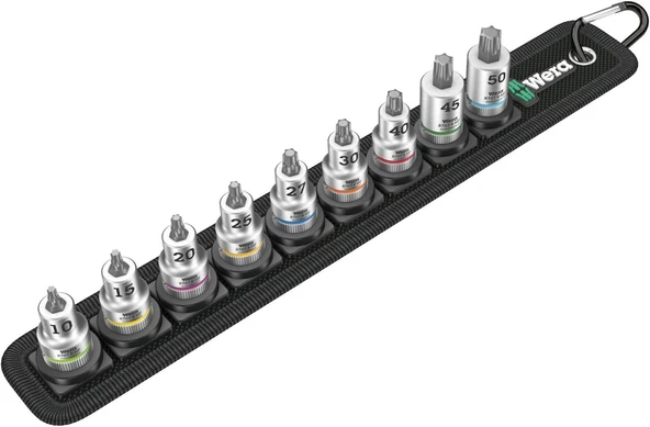 Wera 05003972001 Belt B 3 Hf Zyklop Bit Somun Seti, Tutma Fonksiyonlu, 3/8 Inç Tahrik, 9 Parça ürün görseli 1