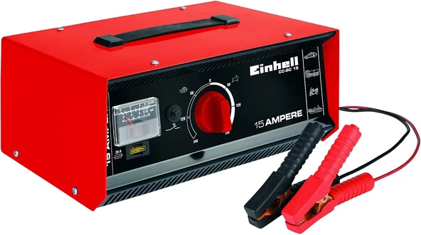 Einhell Akü Şarj Cihazı Cc-Bc 15 (Dahili Ampermetre, Çelik Sac Gövde, Aşırı Yük Ve Ters Polarite Kor ürün görseli 1