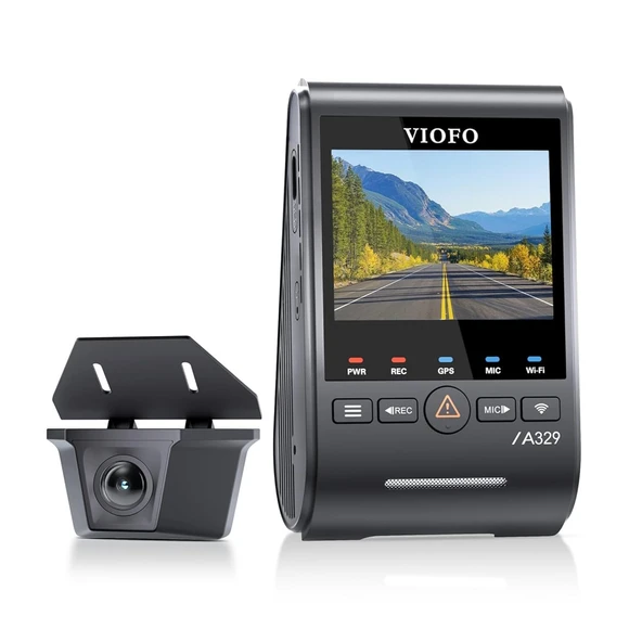 Viofo A329Sw 2 Kameralı Ön+Arka Su Geçirmez 4K 60Fps+2K Sony Starvis 2 Sensör Gps'Li Araç Kamerası ürün görseli 1