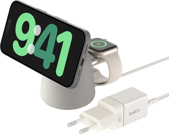 Belkin Boostcharge Pro 2'Si 1 Arada Kablosuz Şarj İstasyonu ürün görseli 1