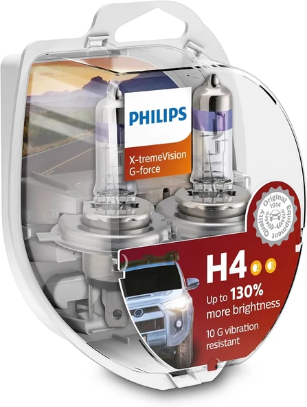 Philips X-Treme Vision G-Force H4 Otomobil Far Ampulü (12342Xvgs2) +%130 ürün görseli 1