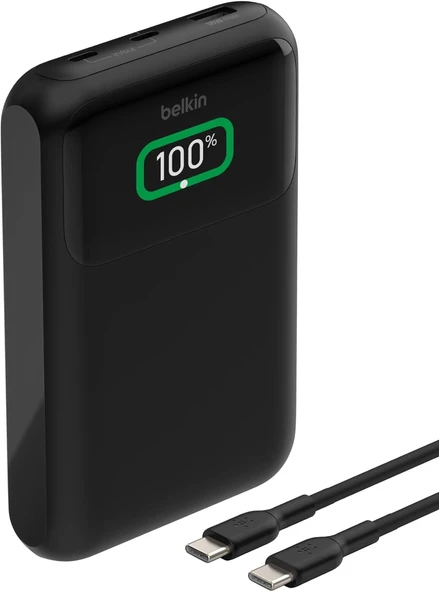 Belkin Boostcharge 3 Portlu Dizüstü Powerbank 20K, Usb-C Ve Usb-A Portları, Hızlı Şarj Usb-C Güç Dağ ürün görseli 1