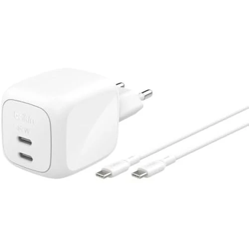 Belkin Smartprotect 2 Portlu Usb-C Şarj Cihazı 67 W, Çift Portlu Gan Şarj Cihazı, 2 M Usb-C Kablo Da ürün görseli 1