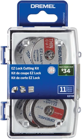 Dremel Ez728-01 Ez Kilit Döner Alet Kesme Diskleri Aksesuar Kiti, Plastik, Metal Ve İnce Kesimler Iç ürün görseli 1
