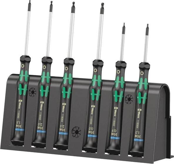 Wera Elektronikçi Tornavida Seti 2052/6 + Raf, 6 Parça, 05118156001 ürün görseli 1