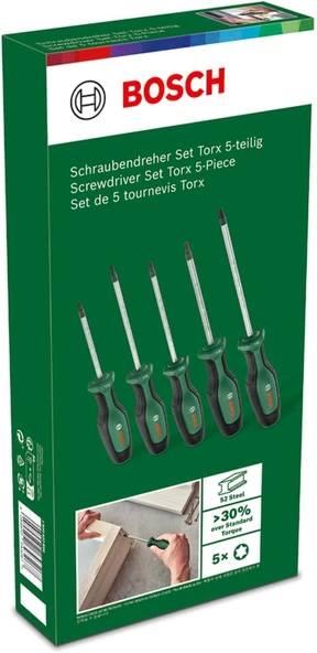 Bosch Home And Garden Torx Tornavida Seti 5 Parça - Resim 5