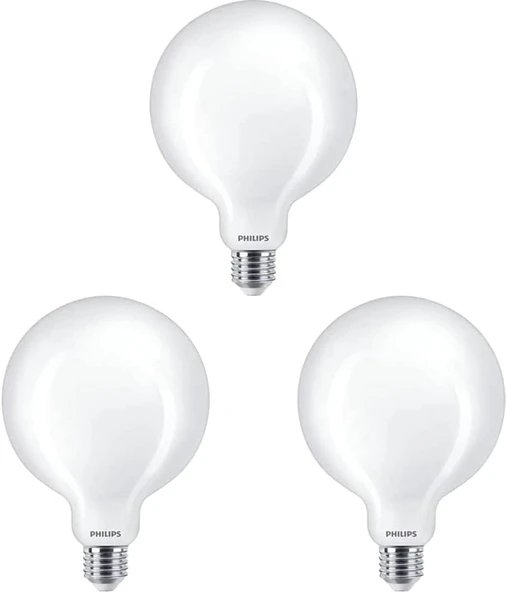 Philips Led Classic120W G120 E27 Sarı Işık Glob Ww Dim Edilmez Ampul 3Lü Paket ürün görseli 1