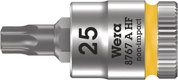 Wera 05003365001 8767 A Hf Torx Zyklop Uç, Tutma Fonksiyonlu 1/4 Inç Tahrikli, Sarı, Tx 25 X 28 Mm ürün görseli 1