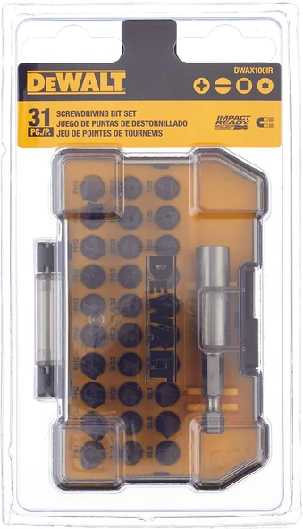 Dewalt Dwax100Ir Darbe Hazır Vidalama Sert Kılıf Seti, Ekstra Küçük, 31 Adet ürün görseli 1