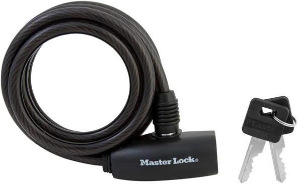 Master Lock 8126D 6' X 5/16" Siyah Anahtarlı Kablo Kilidi ürün görseli 1
