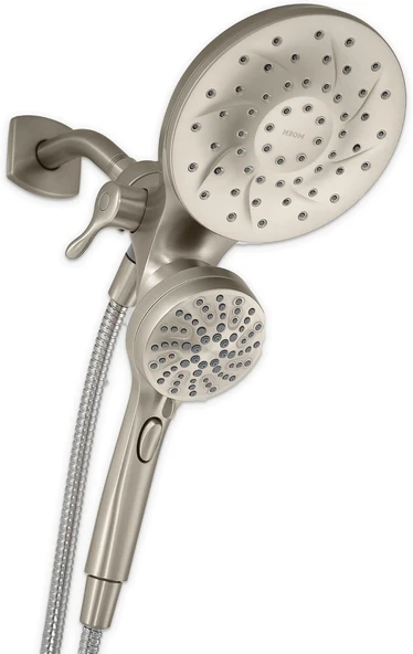 Moen Magnetix Spot Dirençli Fırçalı Nikel Çok Fonksiyonlu El Duşu Ve Yağmur Duşu Combo Manyetik Yerl ürün görseli 1