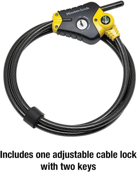 Master Lock 8413Dpf Python Kablolu Kilit, Anahtarlı, 1 Adet - Resim 7