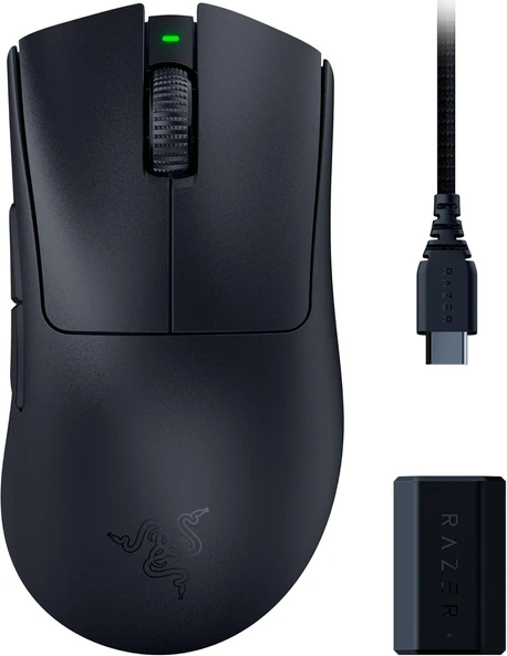 Razer Deathadder V3 Pro + Razer Hyperpolling Kablosuz Adaptör - Ultra Hafif Kablosuz Ergonomik Espor ürün görseli 1