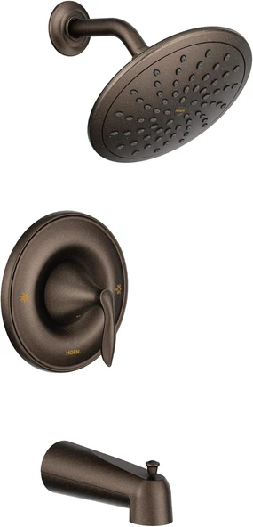 Moen T2233Eporb Eva Tub And Shower Faucet Trim With Eco-Performance Rainshower, Valve Required, Oil ürün görseli 1