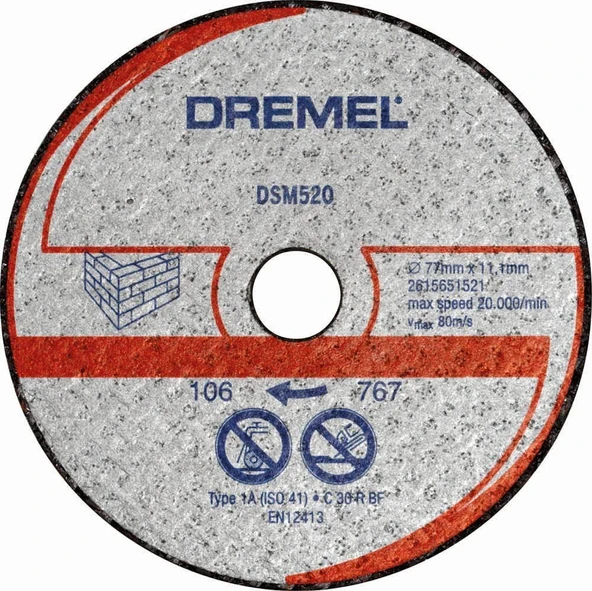 Dremel Dsm20 Kompakt Testere Ile Uyumlu Duvar Ve Taş Kesme Diski (Dsm520) ürün görseli 1