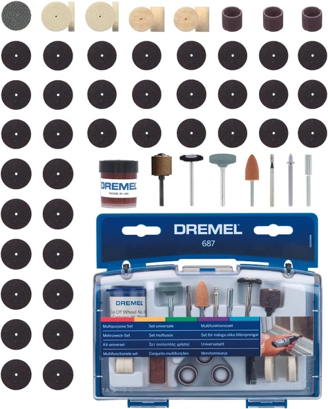 Dremel 687 Çok Amaçlı Aksesuar Seti, 52'Li ürün görseli 1