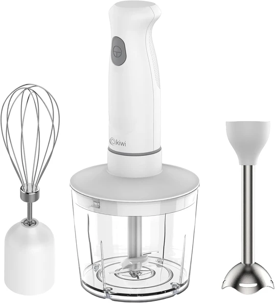 Kiwi Kc-8219H Güçlü 500W Beyaz El Blender Seti – Parçalama Ve Çırpma Deneyimi, Paslanmaz Çelik Bıçak ürün görseli 1