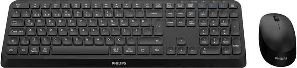 Philips Spt6407 Bluetooth Kablosuz Türkçe Q Klavye Mouse Seti Siyah ürün görseli 1