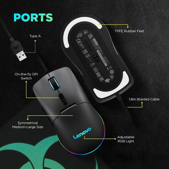 Lenovo M210 Rgb Gaming Mouse - Resim 6