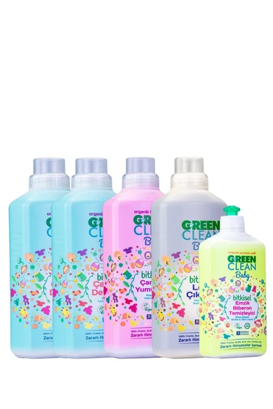 U Green Clean Green Clean Baby Ç. Deterjanı 1 Lt. 2 Adet+yumuşatıcı 1 Lt+leke Çıkarıcı 1 Lt + Biberon Temizleyici ürün görseli 1