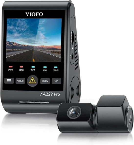 Viofo A229 Pro Tele 2 Kanallı Ön+Telefoto 4K+2K Hdr Sony Starvis 2 Sensör Gps'Li Araç Kamerası ürün görseli 1